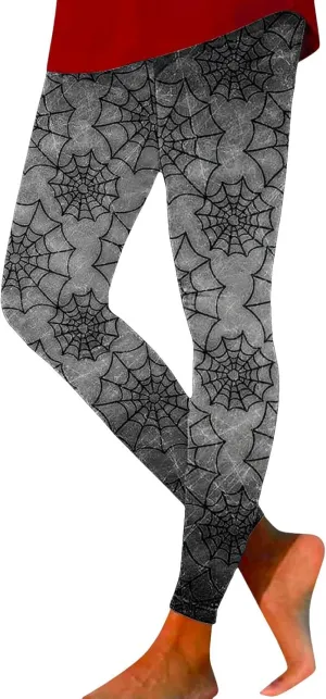 Pumpkin Head Stripes Print Slim Halloween Leggings Halloween Print High Waist Long Halloween Leggings for Women