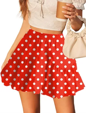 Rapbin Women Y2k Bubble Skirt Summer Pleated Puffy Short Skirt Ruffle Hem A Line Flared Balloon Skirts Streetwear