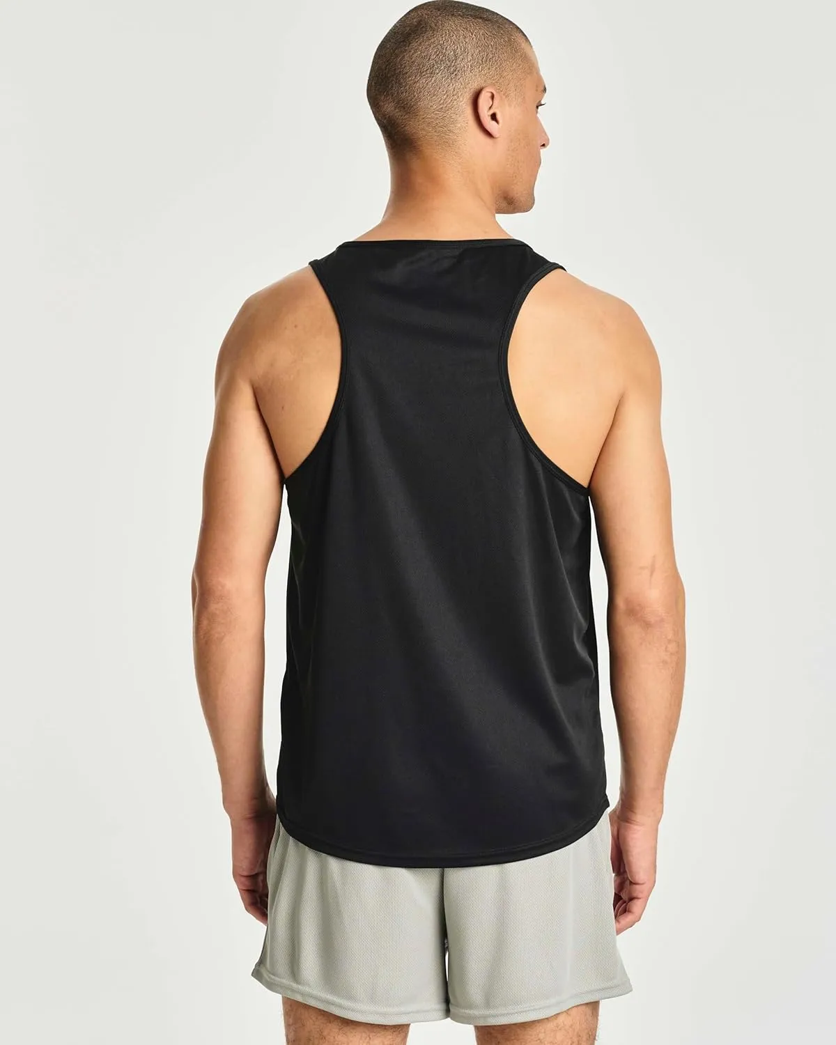 Real Essentials 5 Pack: Men's Mesh Y-Back Muscle Tank Top - Gym Workout & Bodybuilding Fitness (Available in Big & Tall)