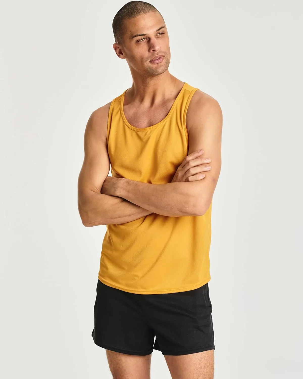 Real Essentials 5 Pack: Men's Mesh Y-Back Muscle Tank Top - Gym Workout & Bodybuilding Fitness (Available in Big & Tall)