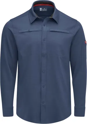 Red Kap Men's Snap Front Jersey Long Sleeve Work Shirt