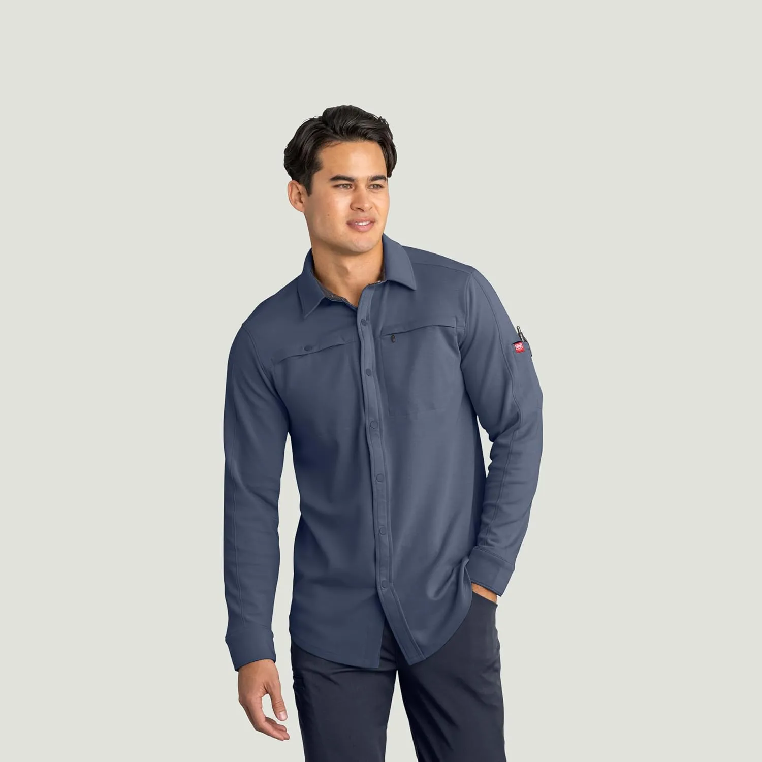 Red Kap Men's Snap Front Jersey Long Sleeve Work Shirt