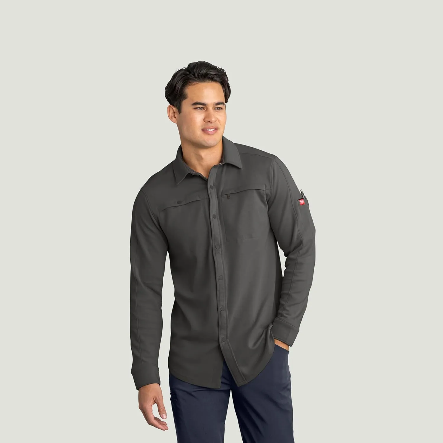 Red Kap Men's Snap Front Jersey Long Sleeve Work Shirt