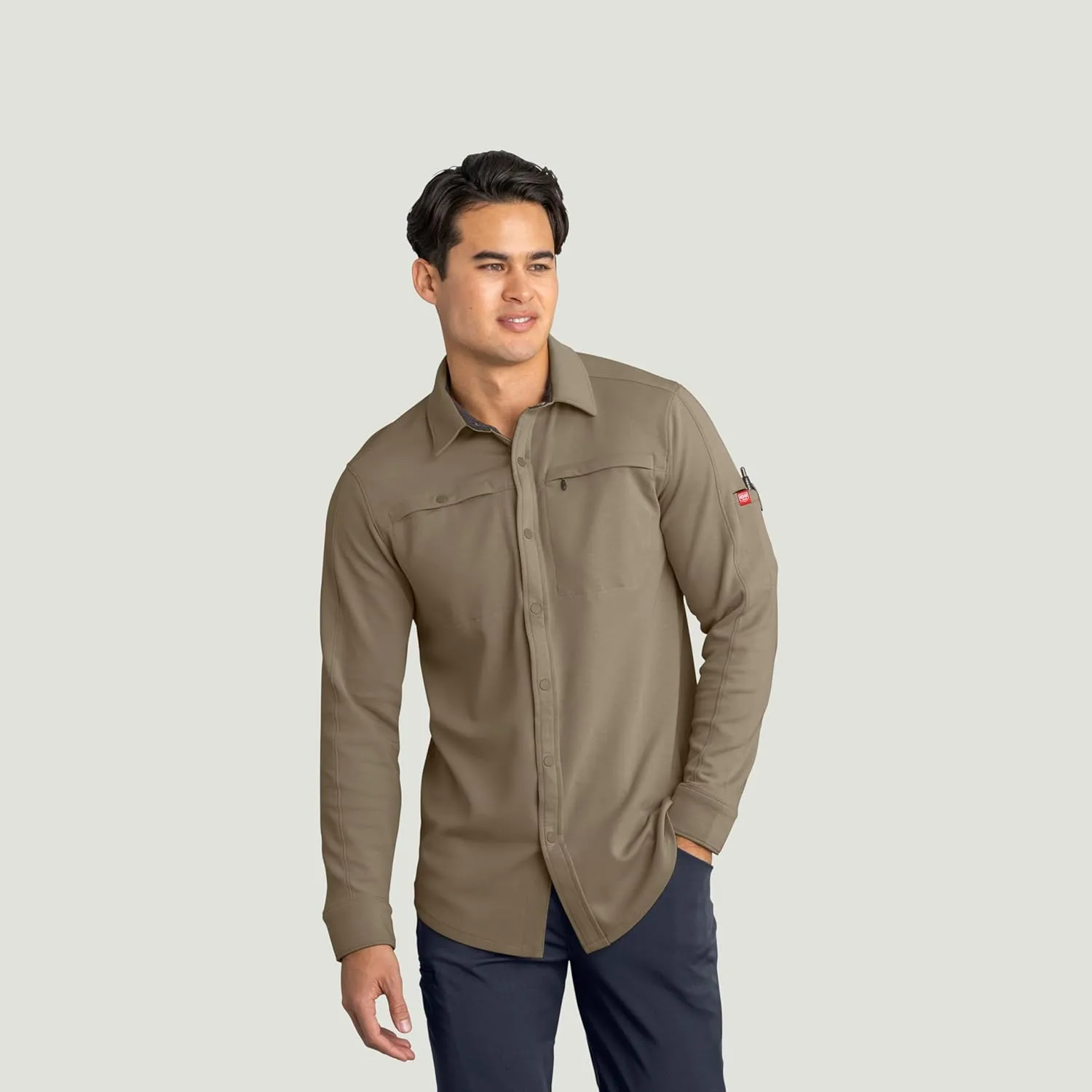 Red Kap Men's Snap Front Jersey Long Sleeve Work Shirt