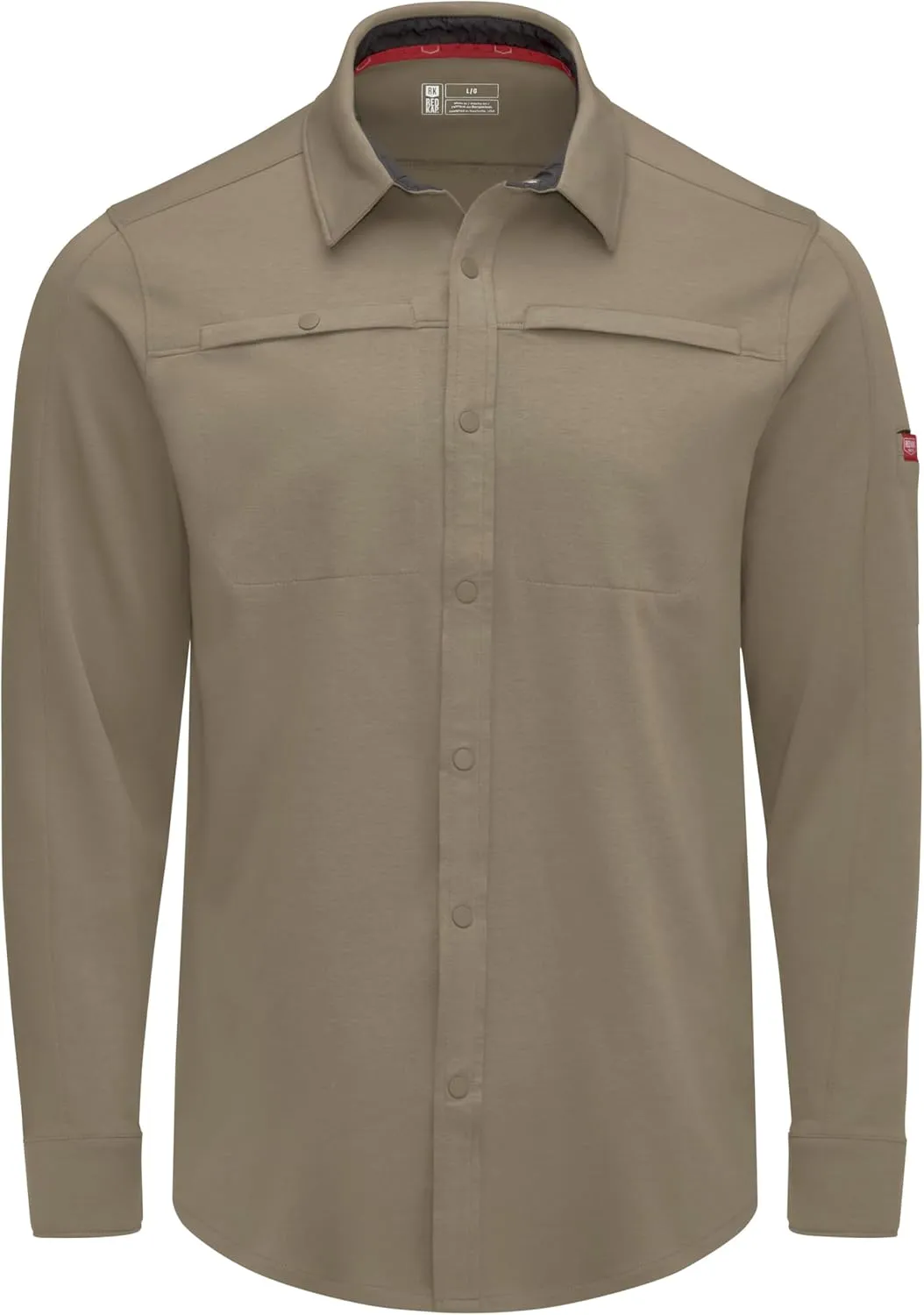 Red Kap Men's Snap Front Jersey Long Sleeve Work Shirt