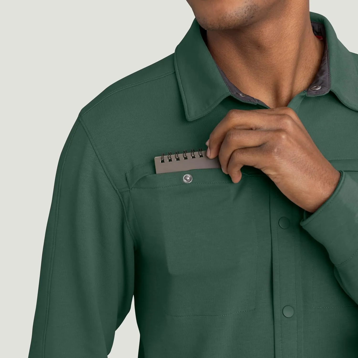 Red Kap Men's Snap Front Jersey Long Sleeve Work Shirt