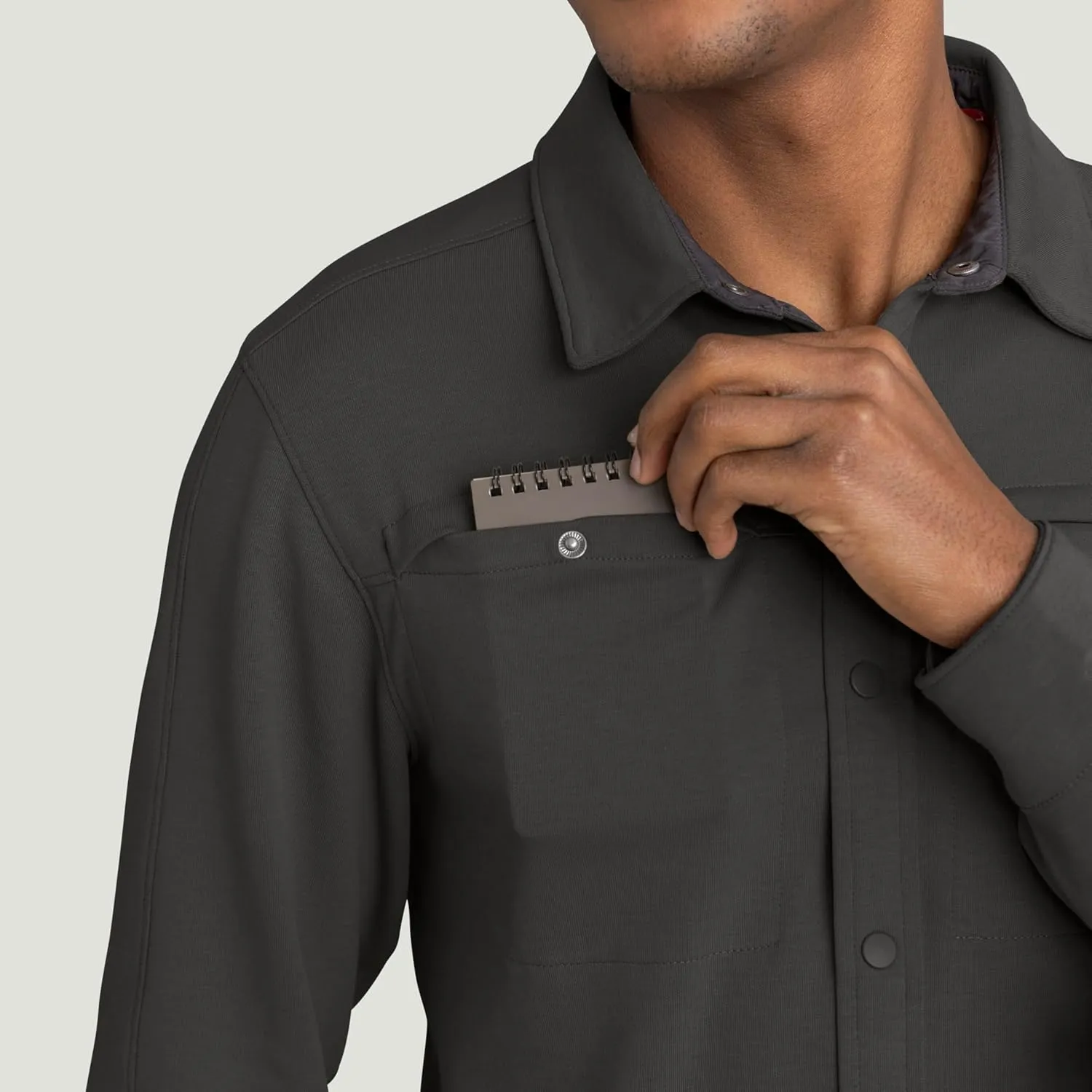 Red Kap Men's Snap Front Jersey Long Sleeve Work Shirt