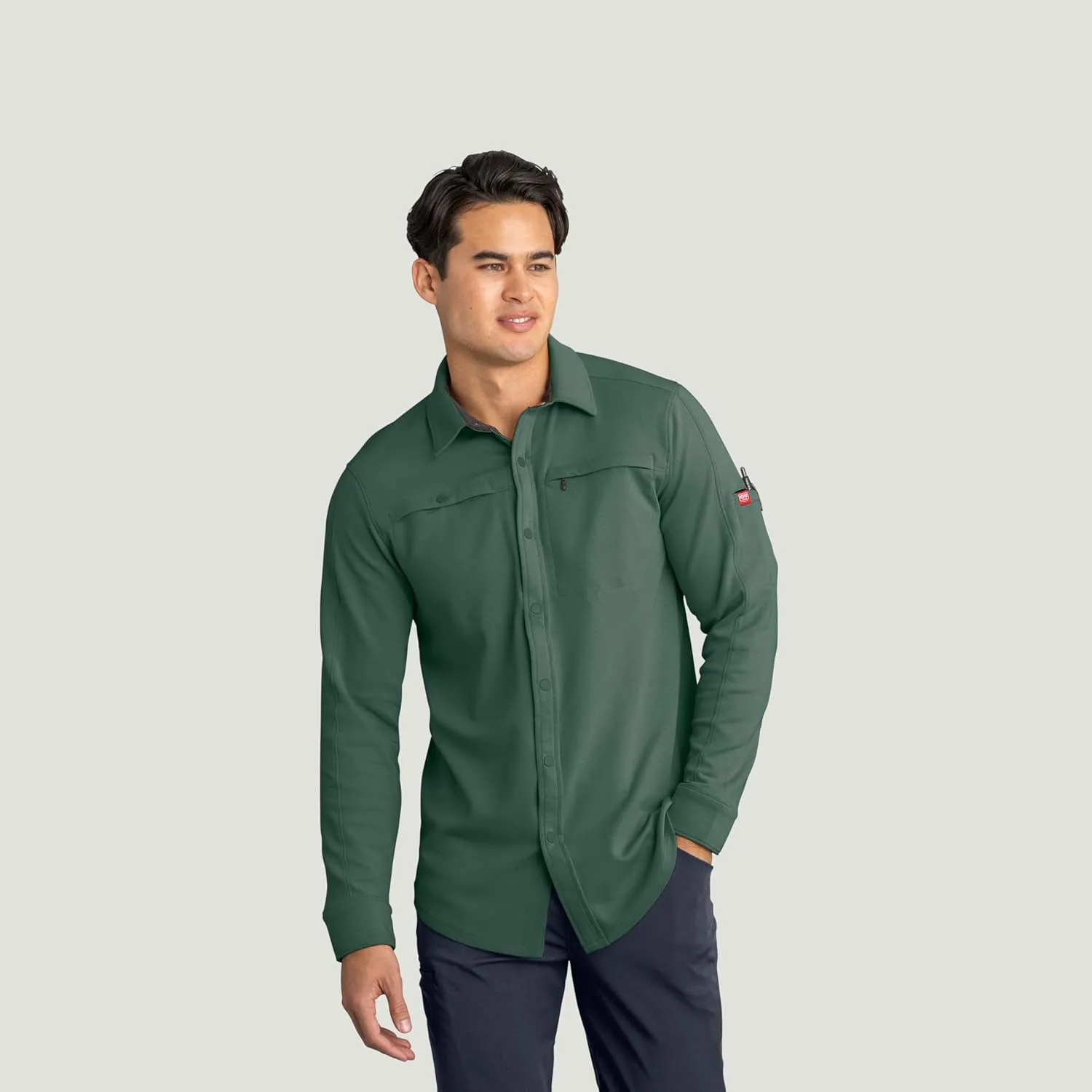 Red Kap Men's Snap Front Jersey Long Sleeve Work Shirt