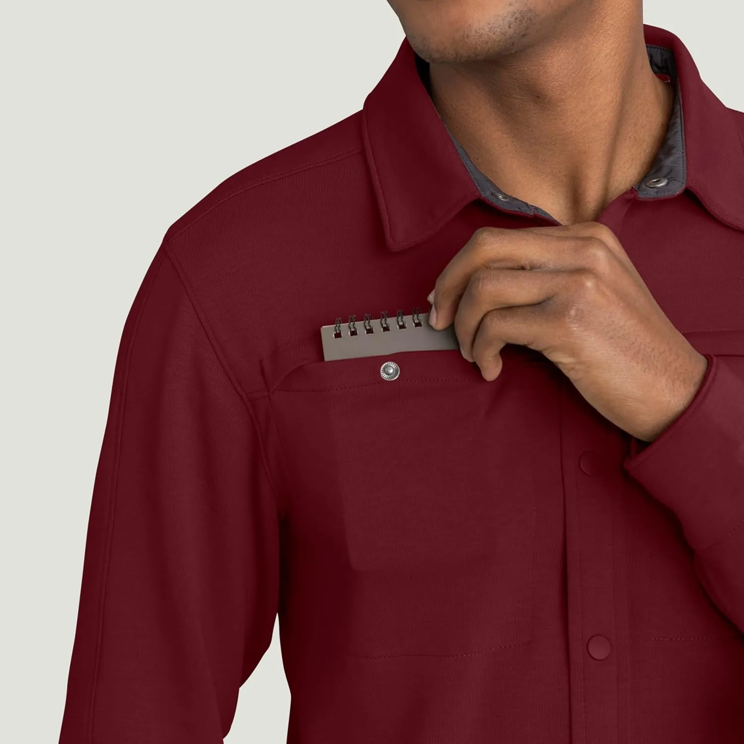 Red Kap Men's Snap Front Jersey Long Sleeve Work Shirt