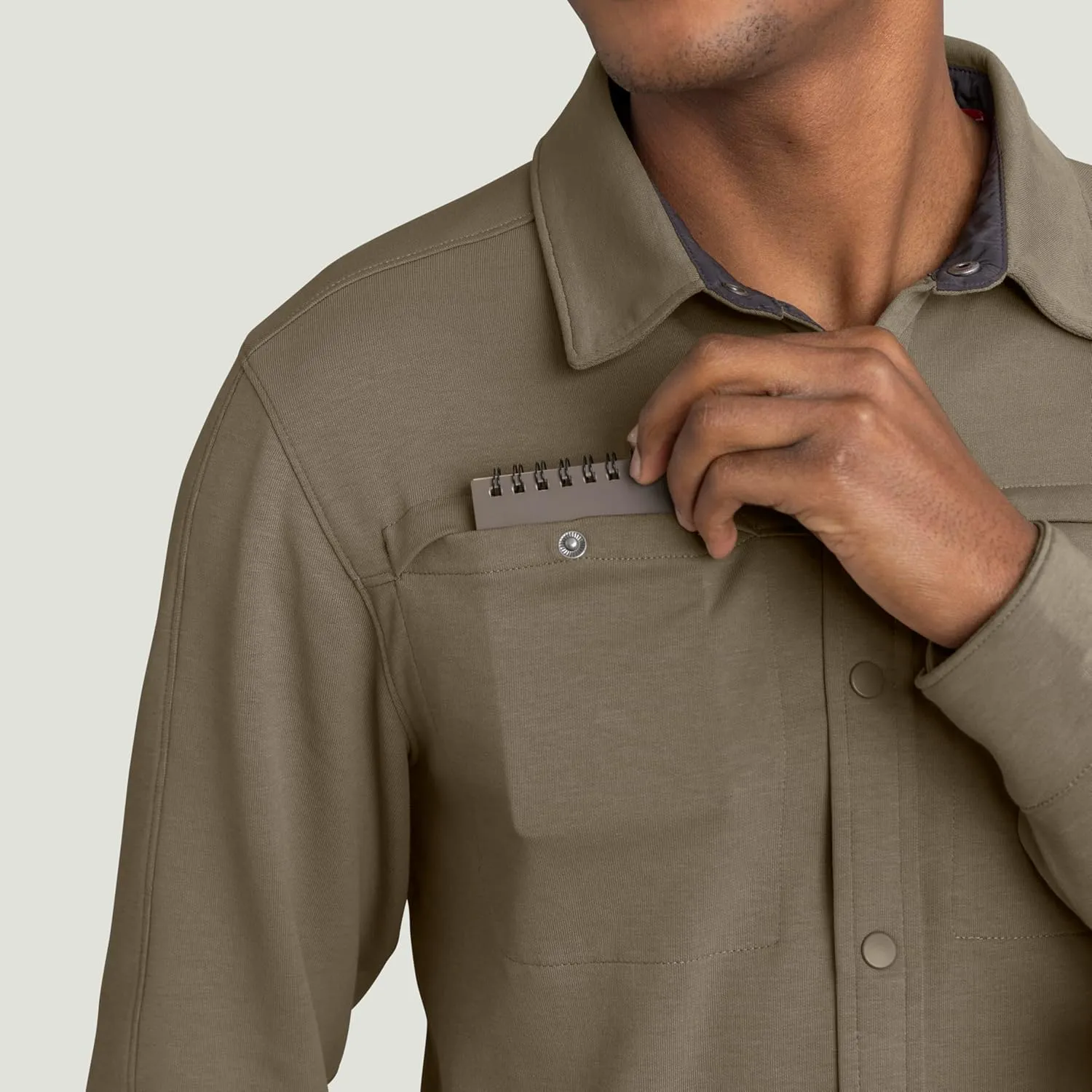 Red Kap Men's Snap Front Jersey Long Sleeve Work Shirt