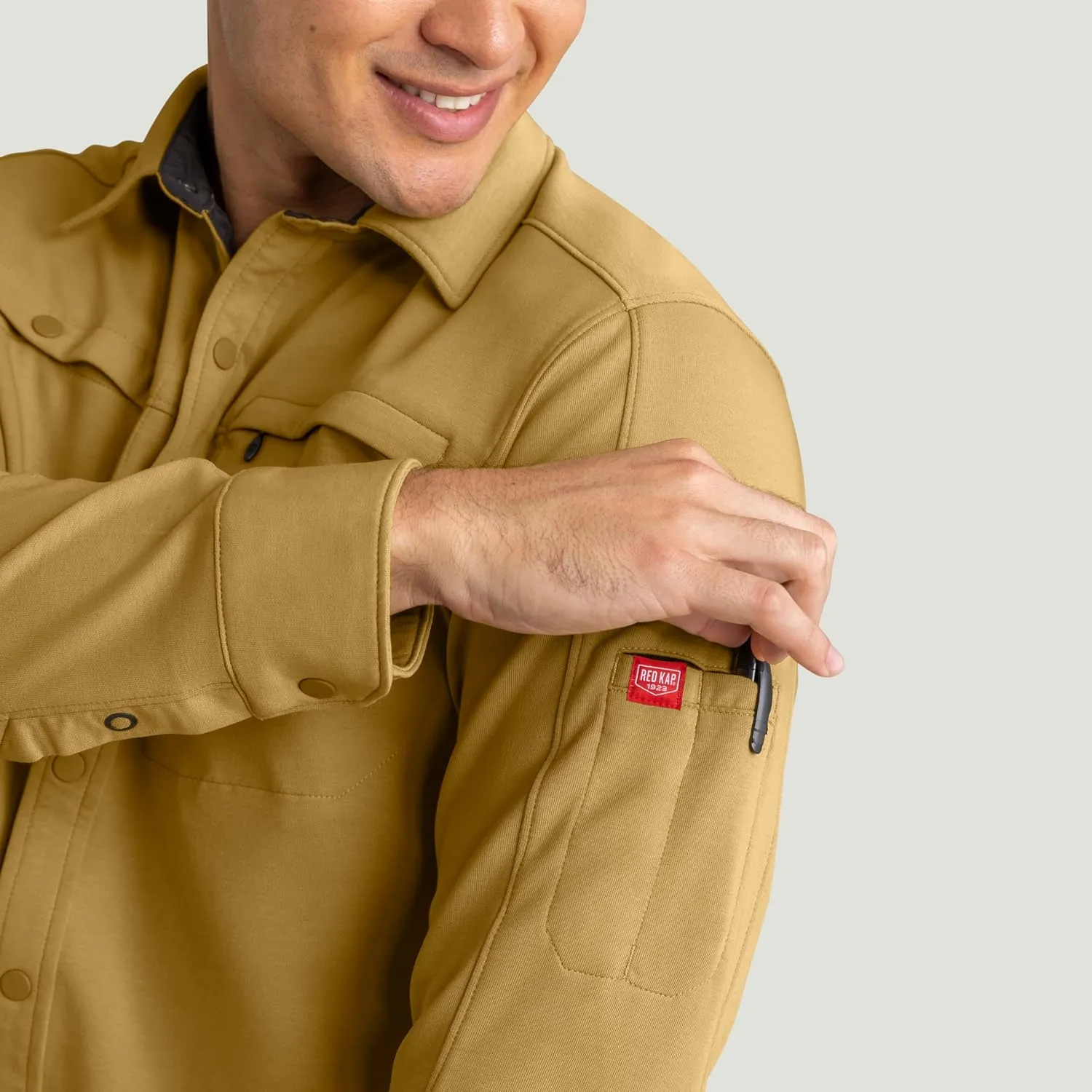 Red Kap Men's Snap Front Jersey Long Sleeve Work Shirt