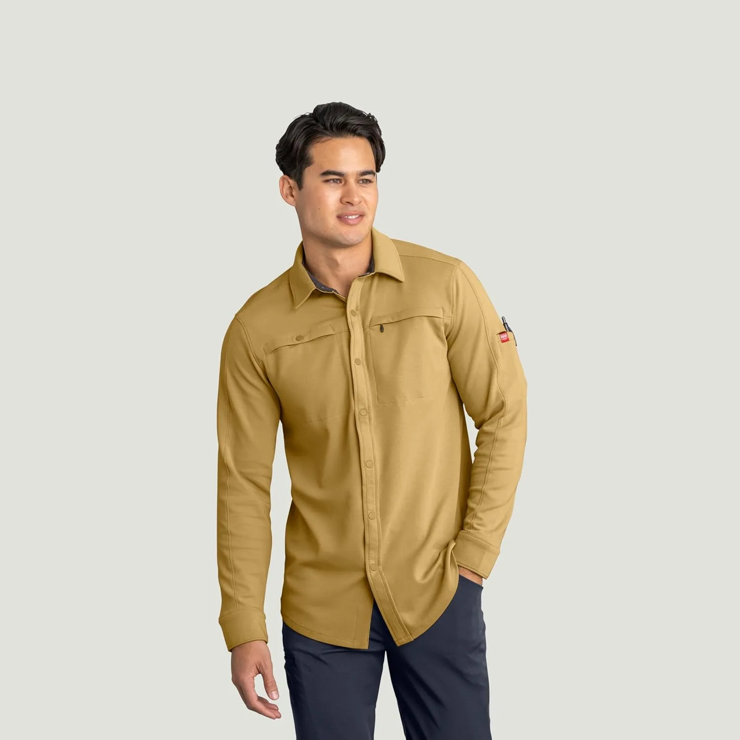 Red Kap Men's Snap Front Jersey Long Sleeve Work Shirt