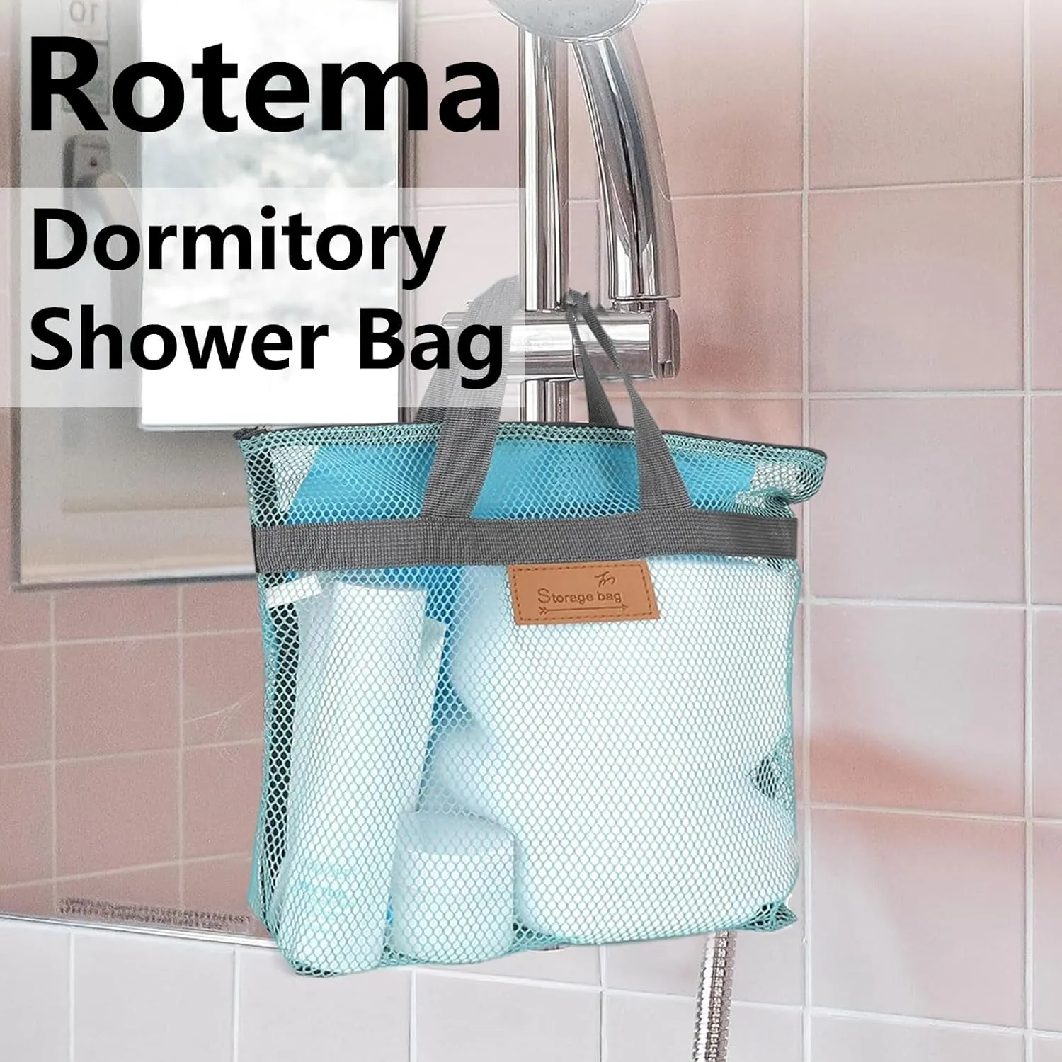 Rotema Portable Shower Bag - College Dorm Essentials, Everyday Household Shower Basket for Toiletries