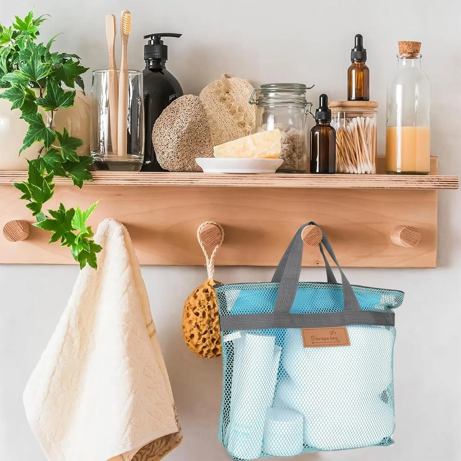 Rotema Portable Shower Bag - College Dorm Essentials, Everyday Household Shower Basket for Toiletries