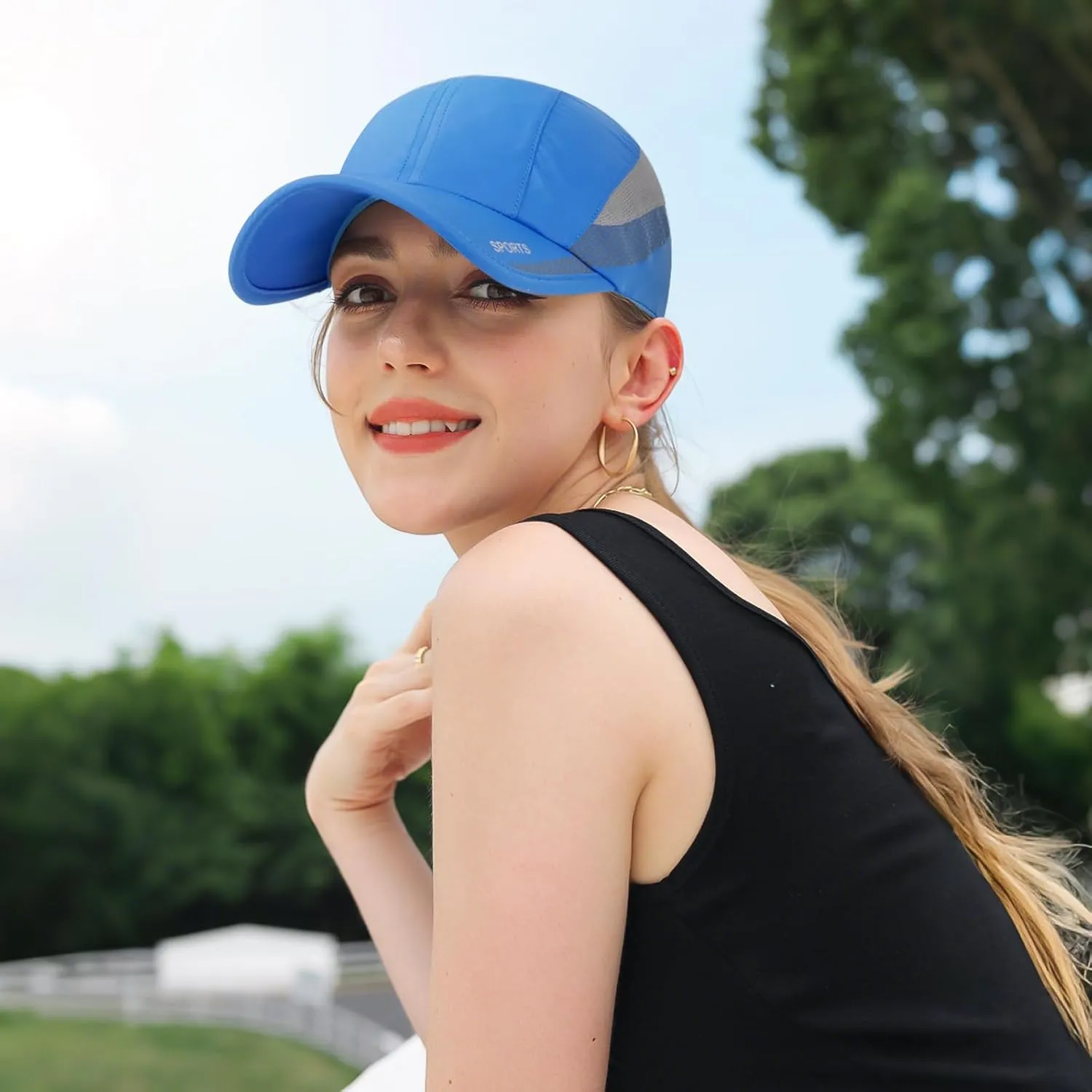 Running Hat Mesh Baseball Cap Unstructured Design Sports Quick-Drying Cap Outdoor Sun Hat for Men Women