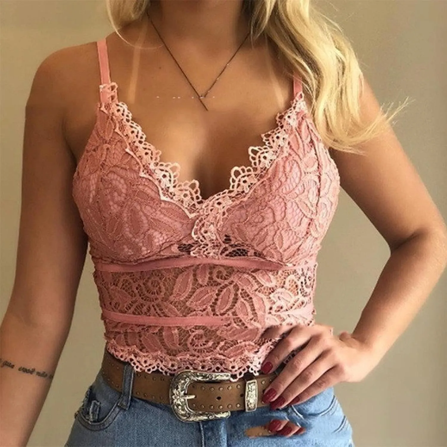Sexy Lace Bralettes Lingerie for Women for Sex Naughty Crop Vest Tops Deep V-Neck Underwear Bra Camisole Boudoir Outfits