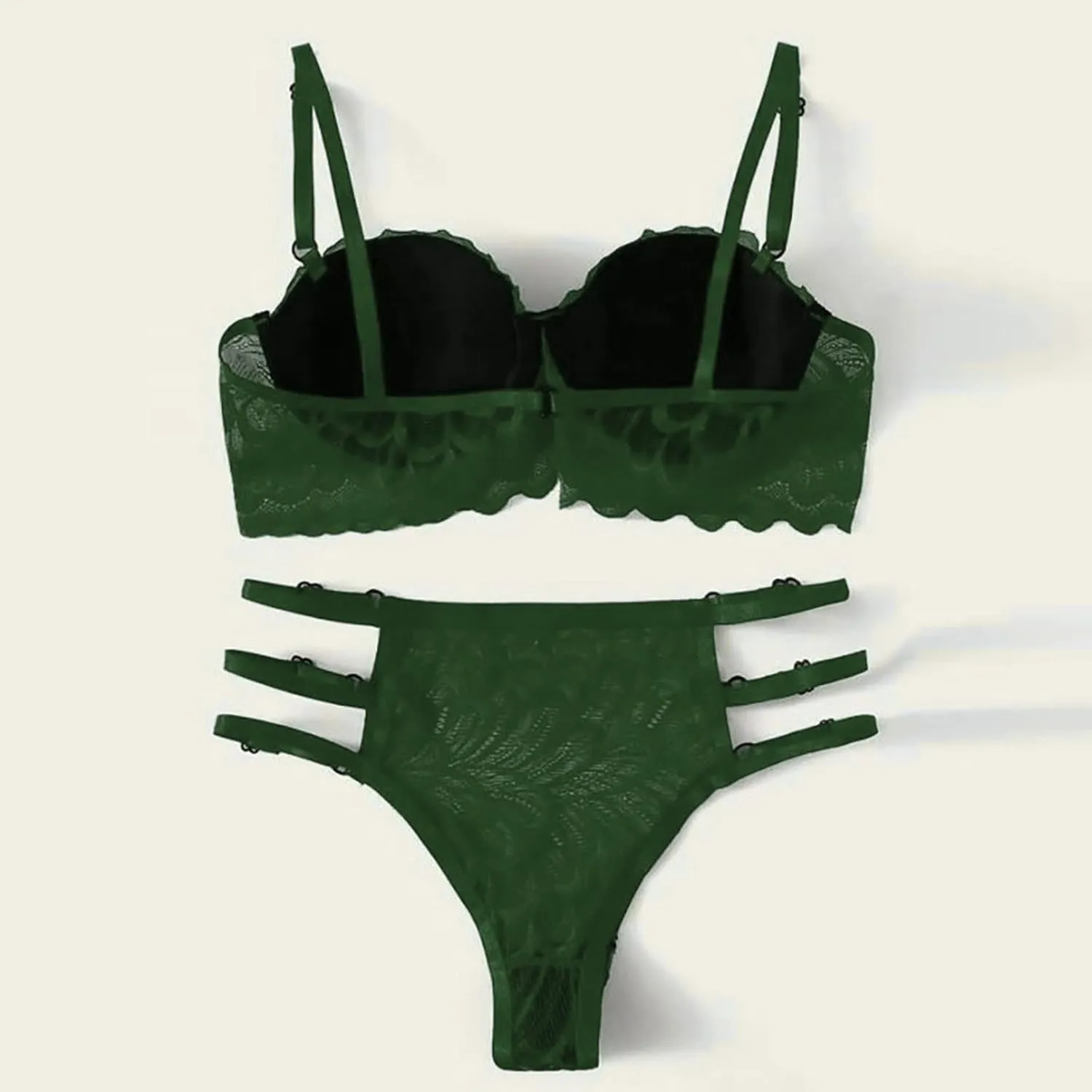 Sexy Lingerie for Women Lace Bra and Panty Set 2 Piece Lace Bralette Set Strappy Babydoll Bodysuit