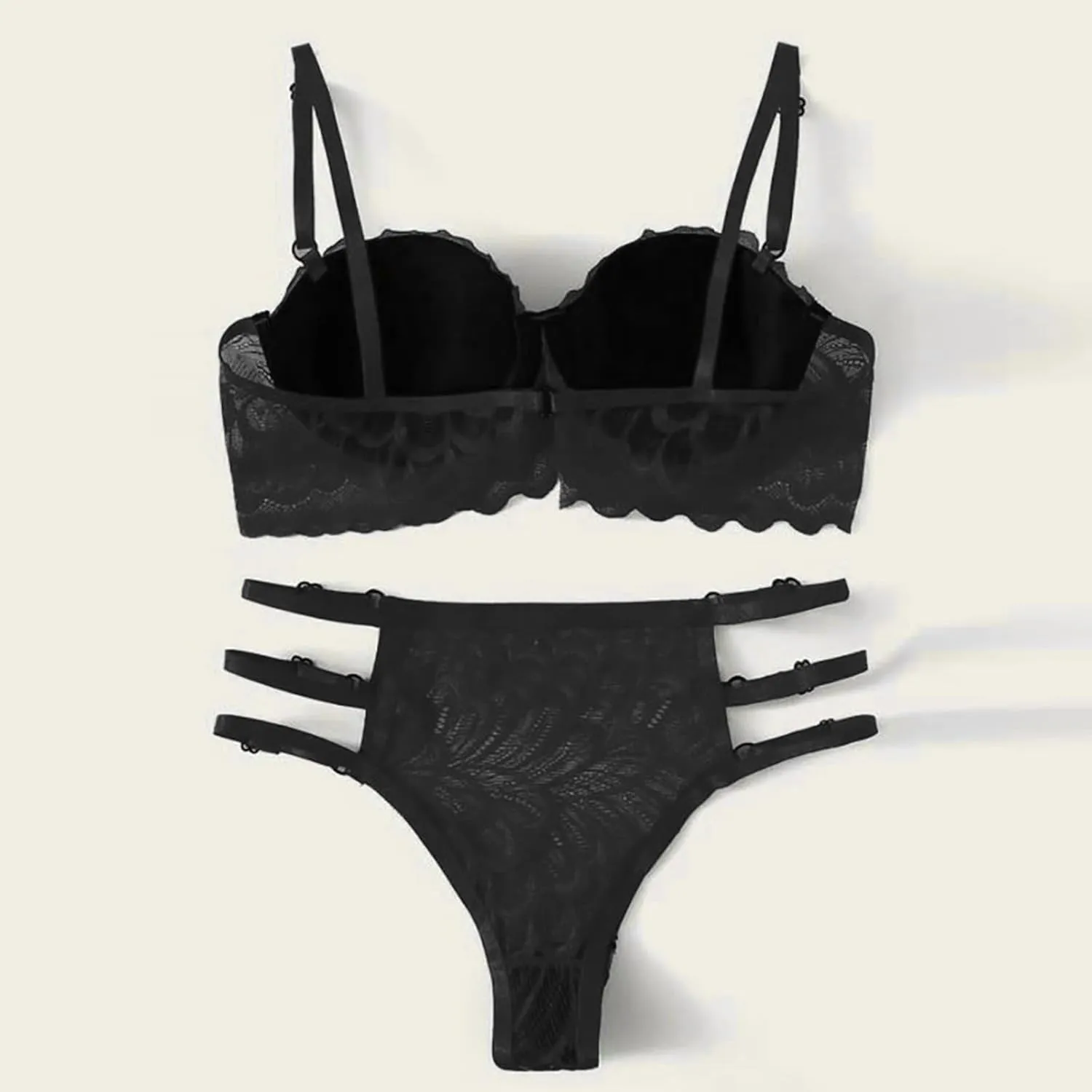 Sexy Lingerie for Women Lace Bra and Panty Set 2 Piece Lace Bralette Set Strappy Babydoll Bodysuit