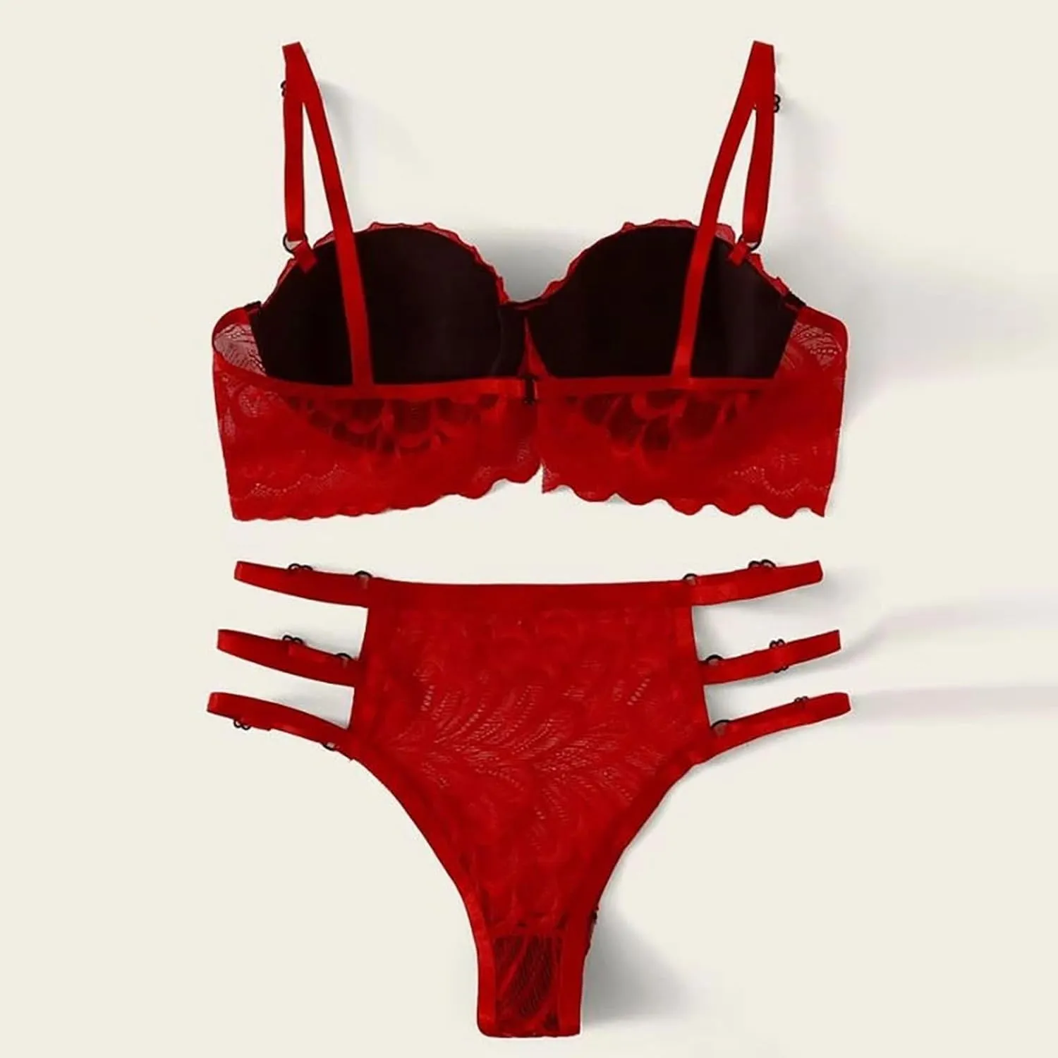 Sexy Lingerie for Women Lace Bra and Panty Set 2 Piece Lace Bralette Set Strappy Babydoll Bodysuit