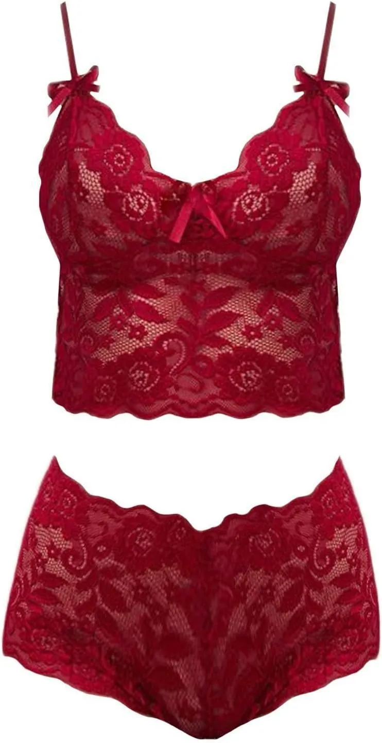 Slutty Lingerie for Women Naughty Sex Sexy Lingerie for Women 2 Piece Bra and Panty Sets Sheer Floral Lace Bralette