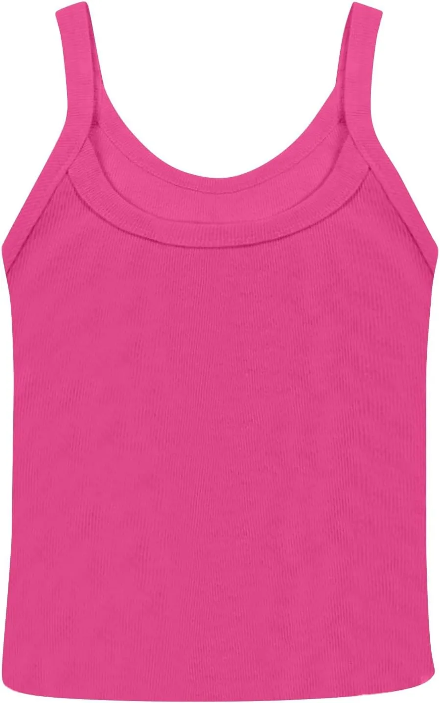Spaghetti Strap Tank Top Women Sleeveless Casual Gym Cami Crops Summer Solid V Neck Soft Knitted Camisole