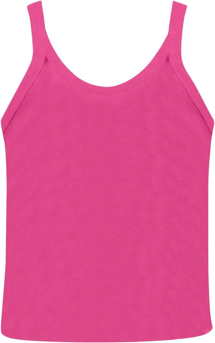 Spaghetti Strap Tank Top Women Sleeveless Casual Gym Cami Crops Summer Solid V Neck Soft Knitted Camisole
