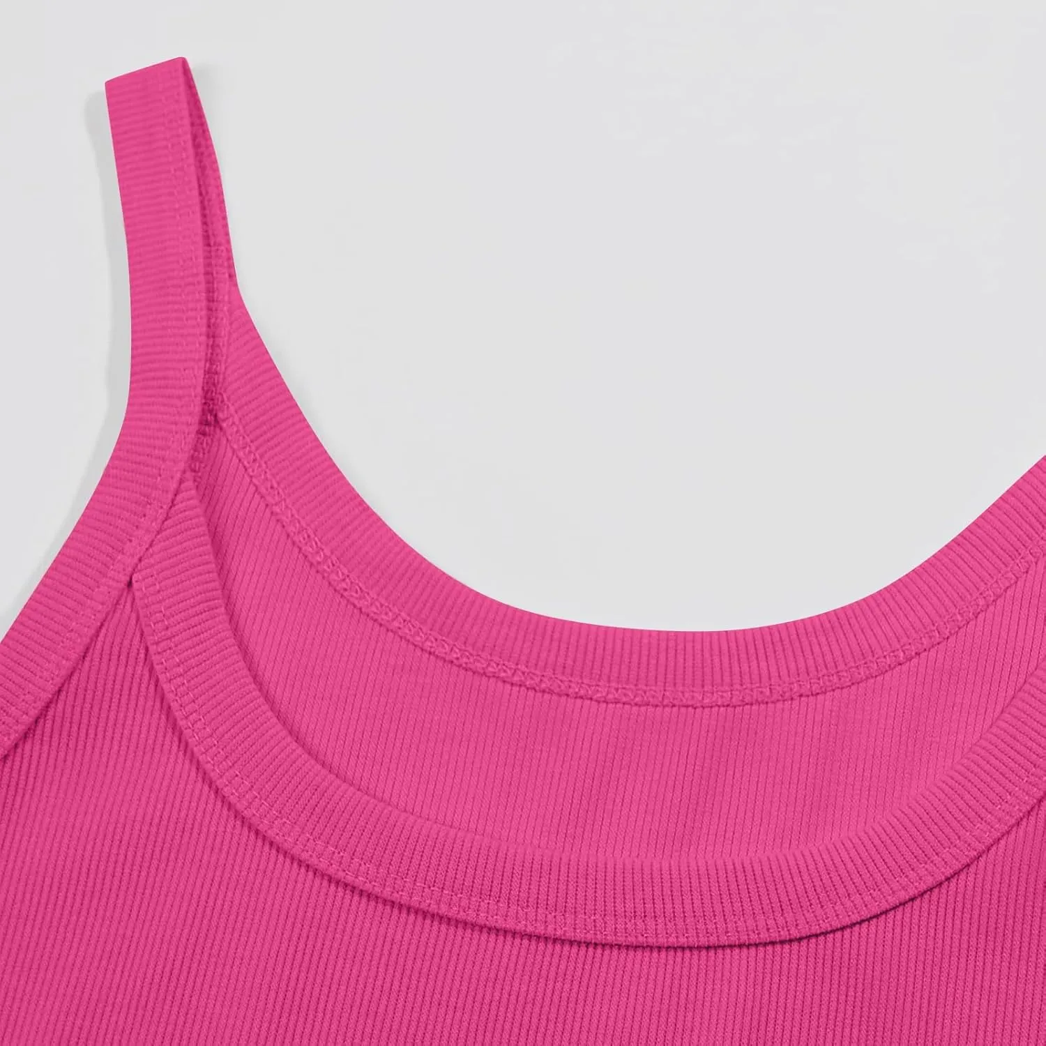 Spaghetti Strap Tank Top Women Sleeveless Casual Gym Cami Crops Summer Solid V Neck Soft Knitted Camisole