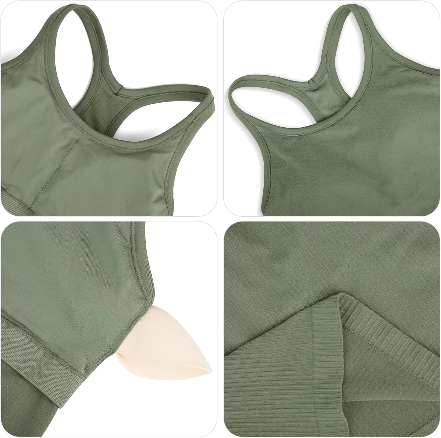 sphinx cat Ribbed Workout Short Racerback Tank Tops for Women with Built in Bra