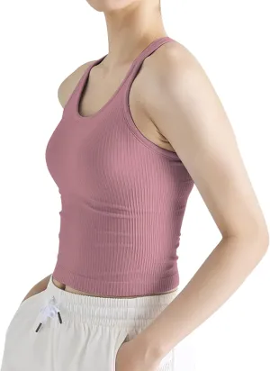 sphinx cat Ribbed Workout Short Racerback Tank Tops for Women with Built in Bra