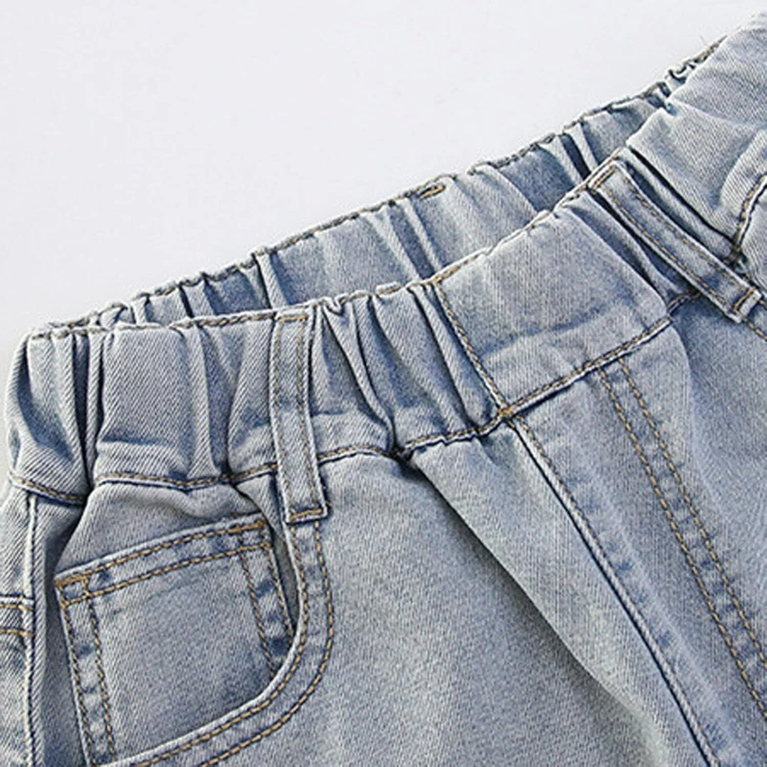 Spring Fashion Jeans for Girls Y2K Trendy Preppy Stretch High Waisted Denim Pants 2025 Casual Baggy Wide Leg Trousers