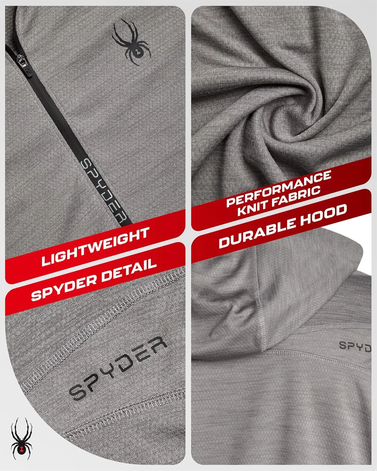 Spyder Mens Sweatshirt - Lightweight Athletic Half Zip Pullover Mens Hoodies - UPF 30  Dry Fit Long Sleeve Sun Shirts for Men