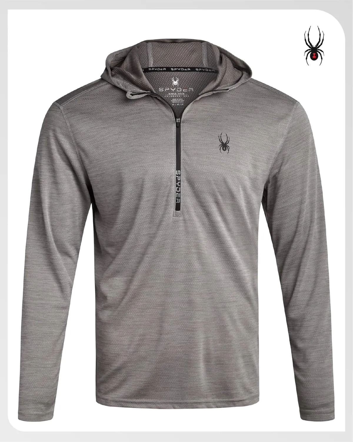 Spyder Mens Sweatshirt - Lightweight Athletic Half Zip Pullover Mens Hoodies - UPF 30  Dry Fit Long Sleeve Sun Shirts for Men