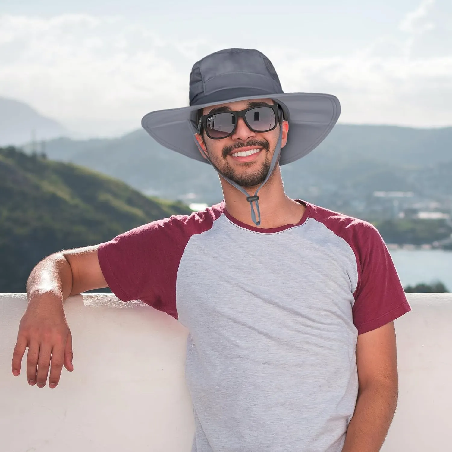 Sun Hat for Men/Women, UPF 50  Fishing Hat,Waterproof Wide Brim Bucket Hat Foldable Boonie Hat for Hiking Garden Safari Beach
