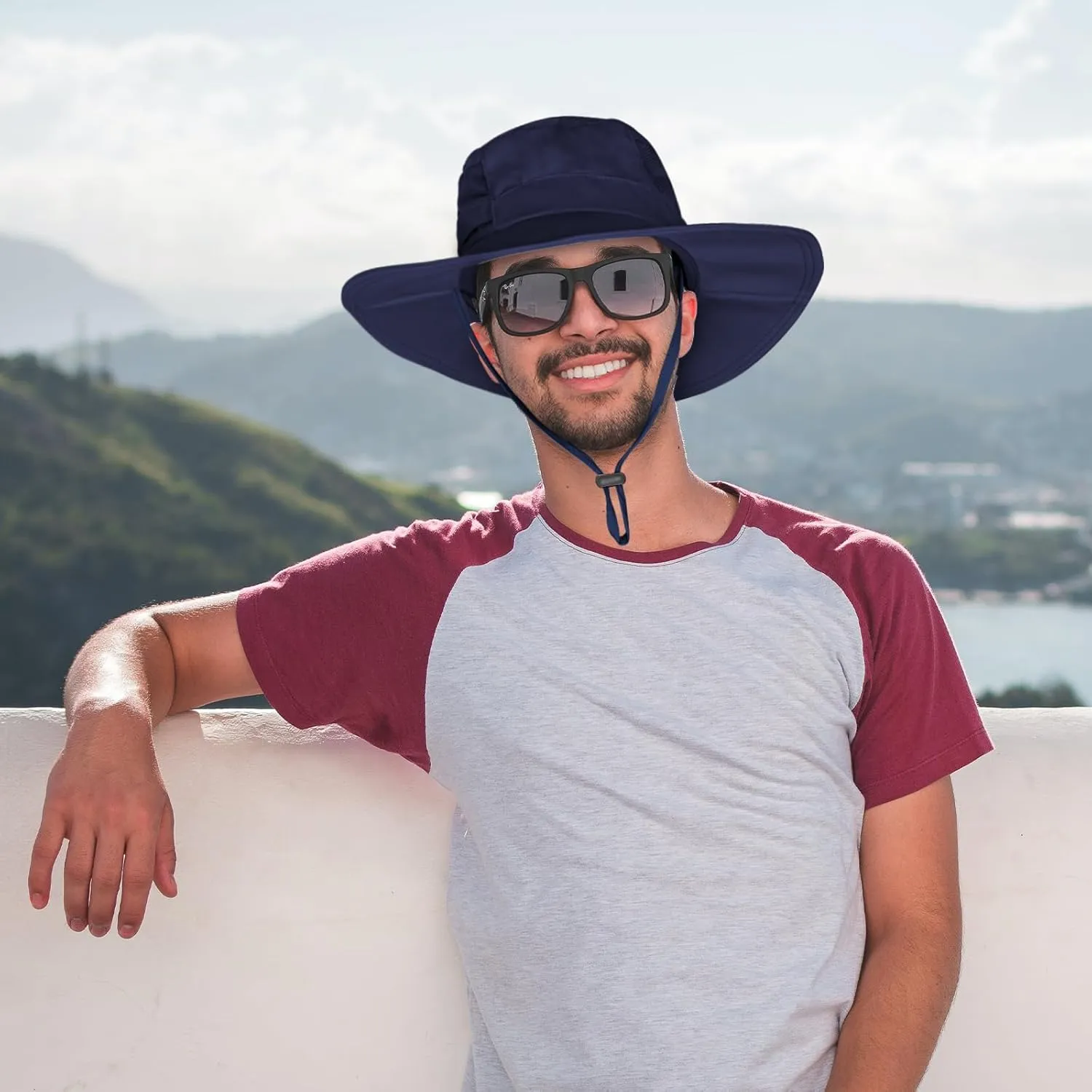 Sun Hat for Men/Women, UPF 50  Fishing Hat,Waterproof Wide Brim Bucket Hat Foldable Boonie Hat for Hiking Garden Safari Beach