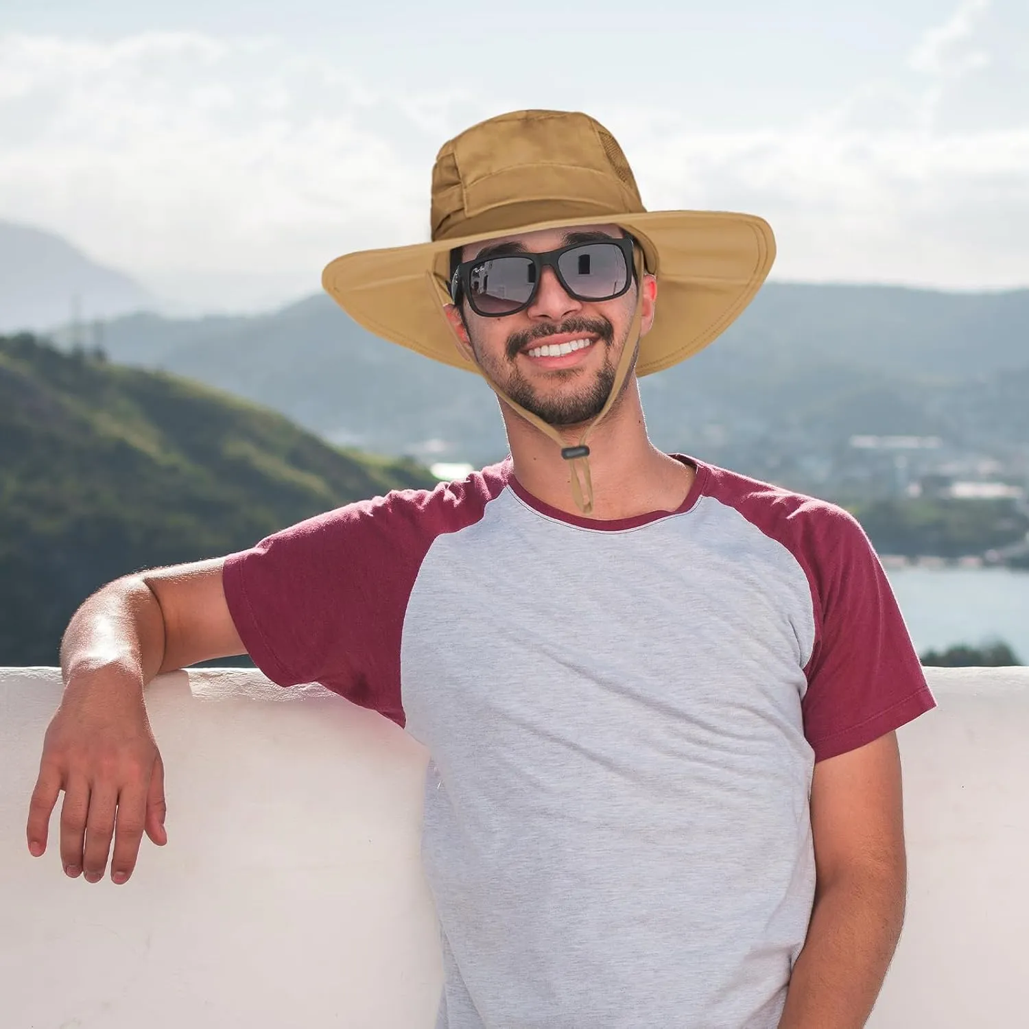 Sun Hat for Men/Women, UPF 50  Fishing Hat,Waterproof Wide Brim Bucket Hat Foldable Boonie Hat for Hiking Garden Safari Beach