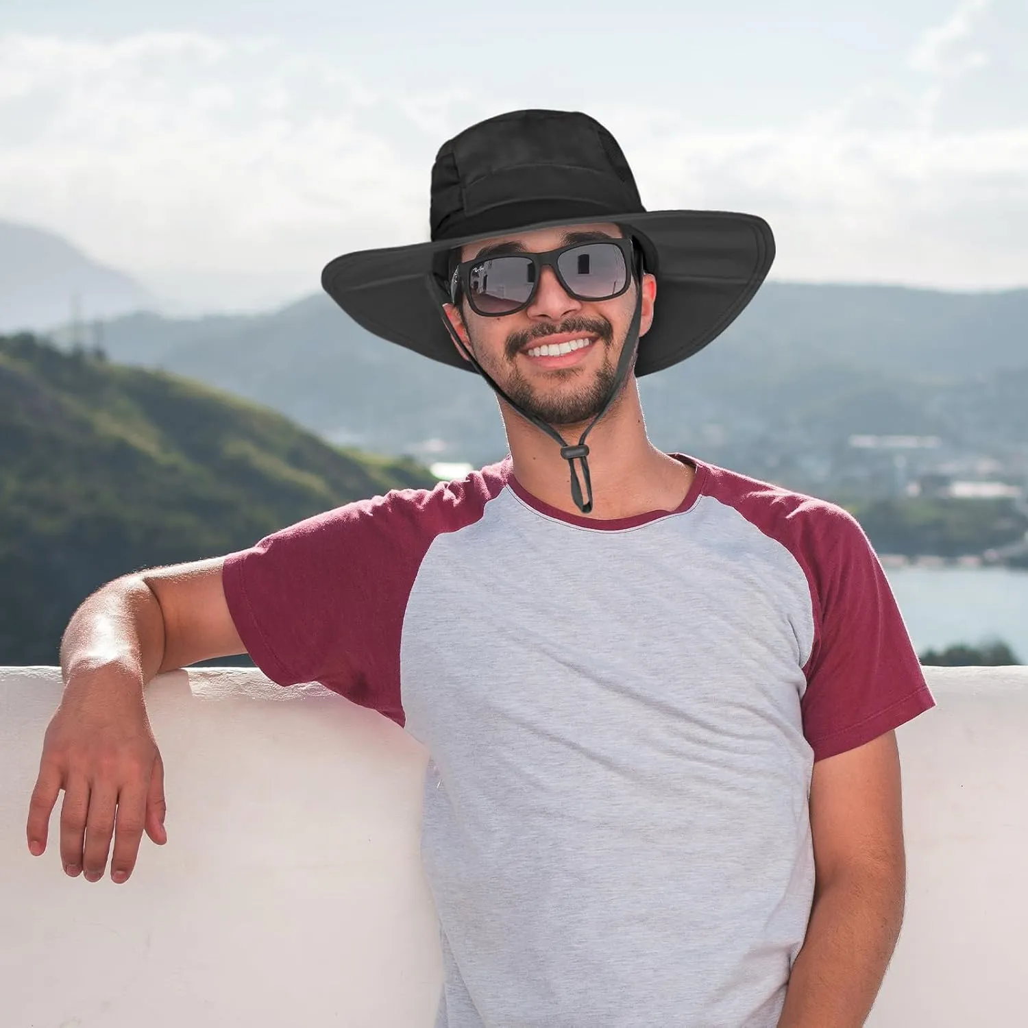 Sun Hat for Men/Women, UPF 50  Fishing Hat,Waterproof Wide Brim Bucket Hat Foldable Boonie Hat for Hiking Garden Safari Beach