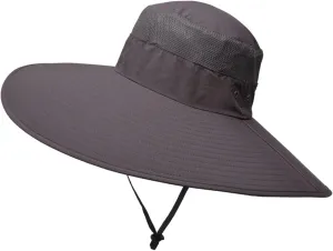 Super Wide Brim Sun Hat UPF 50  UV Protection Waterproof Outdoor Gardening Fishing Hiking Hat for Men Women