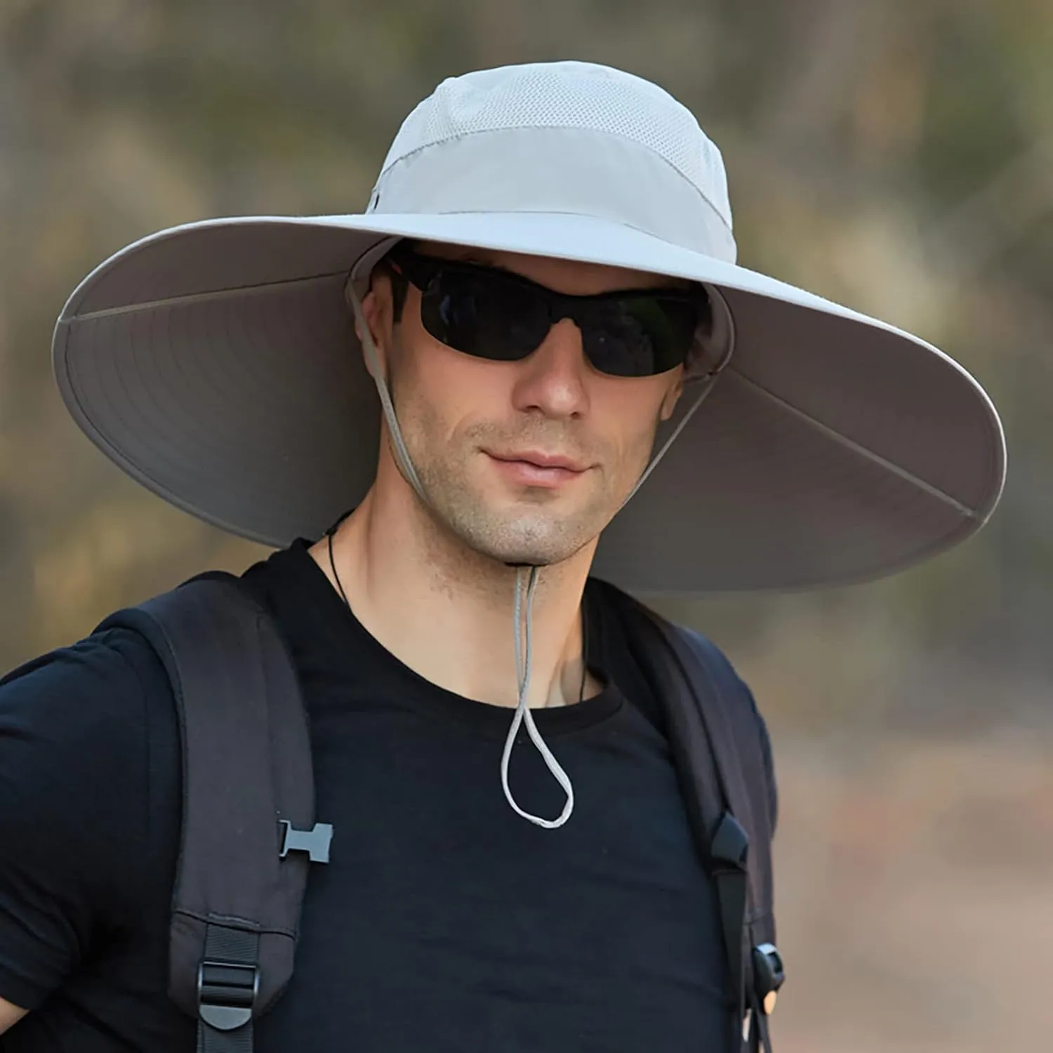 Super Wide Brim Sun Hat UPF 50  UV Protection Waterproof Outdoor Gardening Fishing Hiking Hat for Men Women