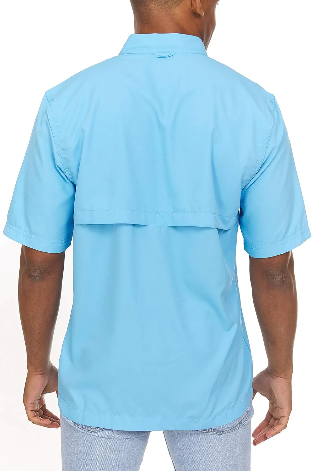 Swiss Alps Mens Short Sleeve Button Down Sun Protection UPF 30 Shirt Quick Dry Cooling Fishing Shirts Casual Summer Tops