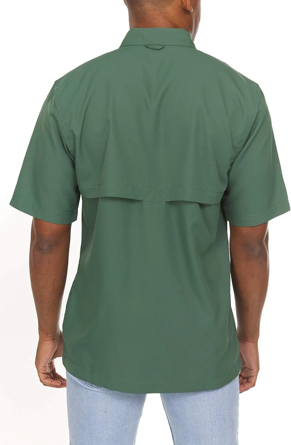 Swiss Alps Mens Short Sleeve Button Down Sun Protection UPF 30 Shirt Quick Dry Cooling Fishing Shirts Casual Summer Tops