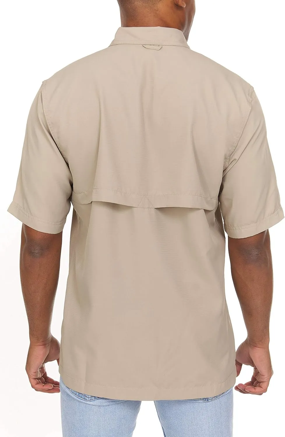 Swiss Alps Mens Short Sleeve Button Down Sun Protection UPF 30 Shirt Quick Dry Cooling Fishing Shirts Casual Summer Tops