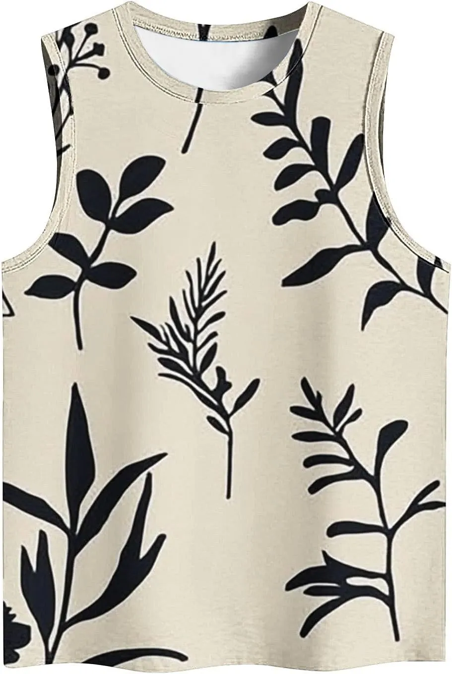 Tank Tops for Women 2025 Loose Printed Crewneck Sleeveless Casual Shirts Trendy Beach Hawaiian Summer Camisole Tank