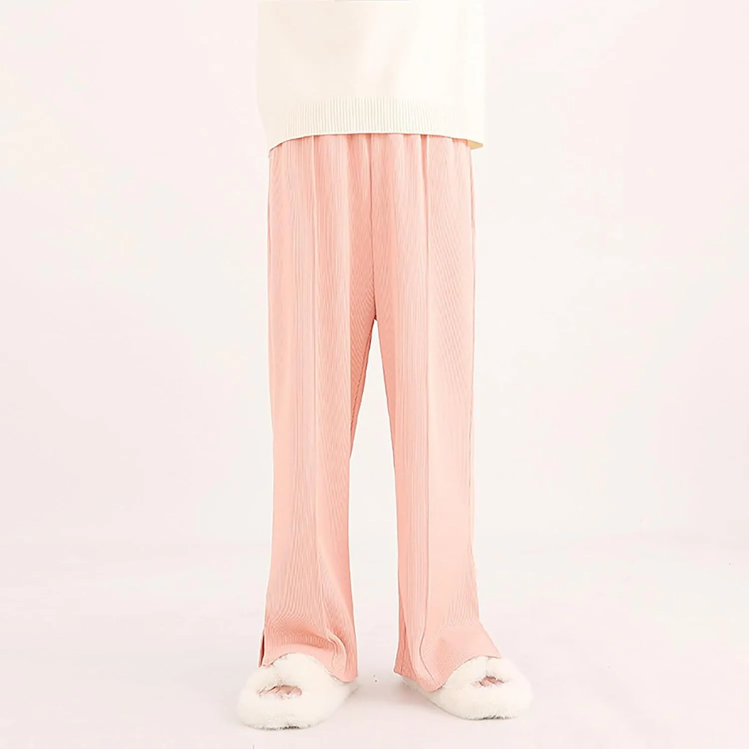 Teen Girls Cotton Linen Pants Kids Beach Travel Resort Trousers Summer High Waist Casual Wide Leg Pant