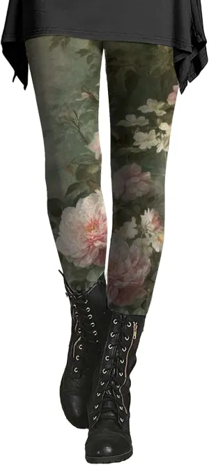 Thick Compression Leggings for Women Cargo Pants Women Butt Lift Printed Cropped Leggings