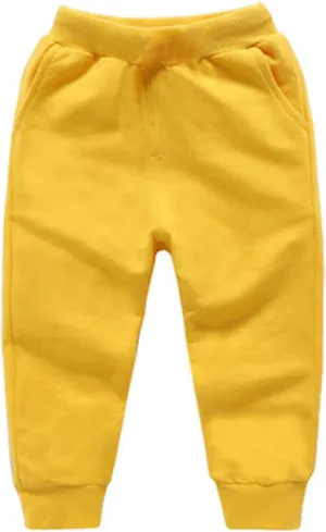 Toddler Boys Girls Sweatpants Baby Active Jogger Pants Cotton Solid Elastic Waist Joggers Kids Athletic Sports Trousers