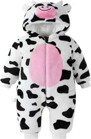 Unisex Animal Costume Jumpsuit Baby Girls Boys Cute 𝐂artoon Long Sleeve 𝐎ne Piece Romper Fleece
