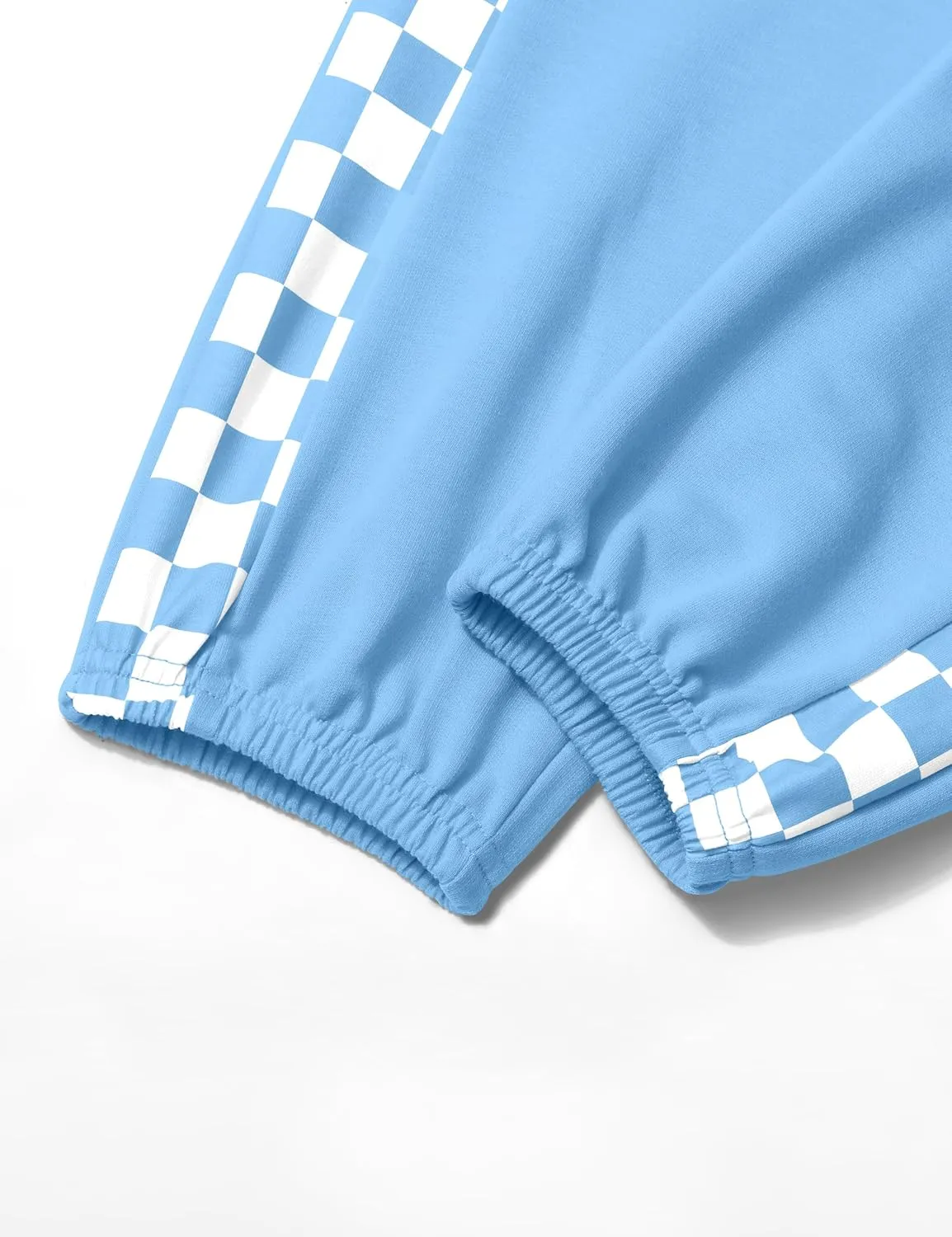 Unisex Boys Girls Clothes Plaid 2 Piece Outfits Athletic Tracksuit Hooded Sweatshirt and Sweatpants Kids Sweatsuits