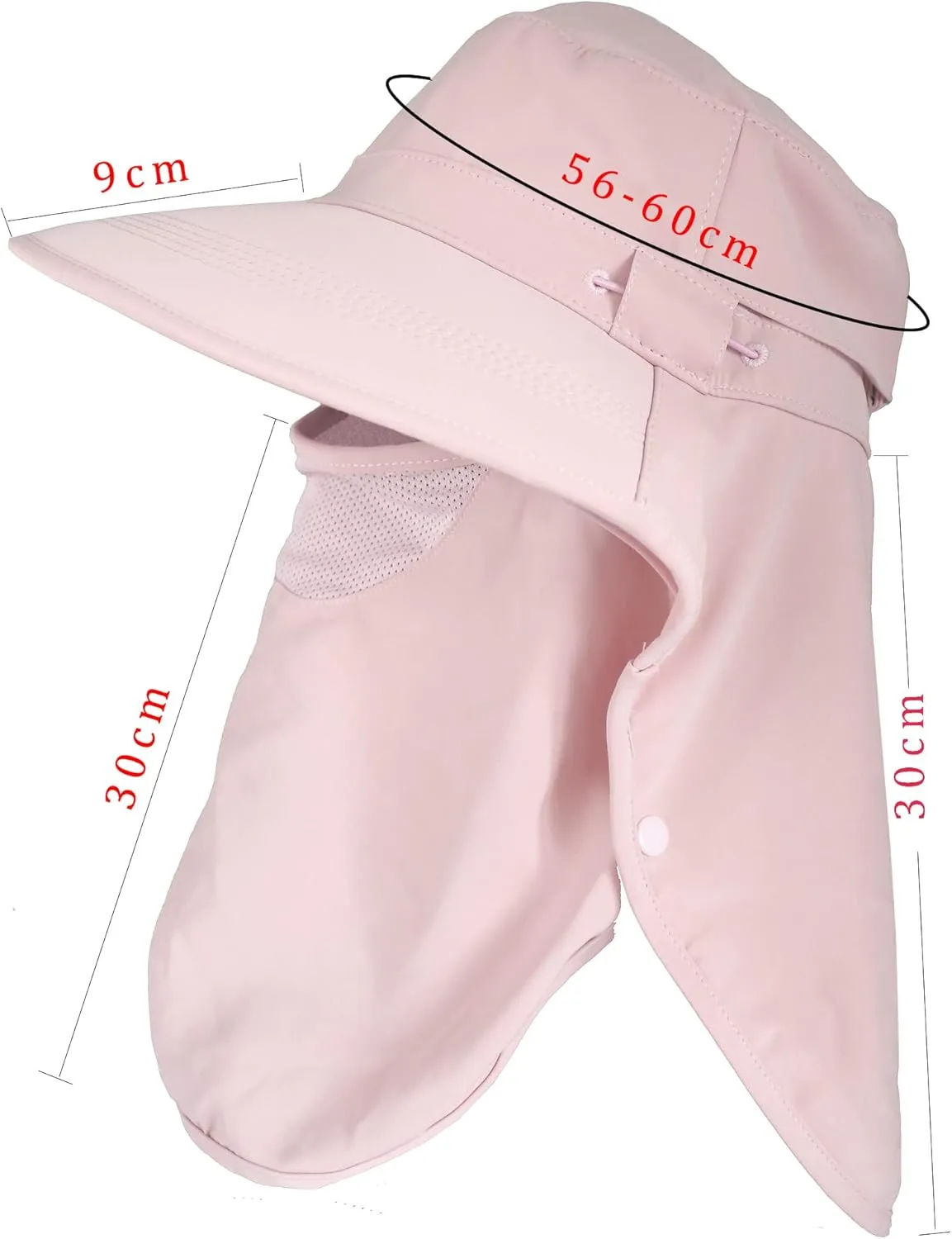 Unisex Wide Brim Hiking Sun Hat with Neck Flap and Face Cover