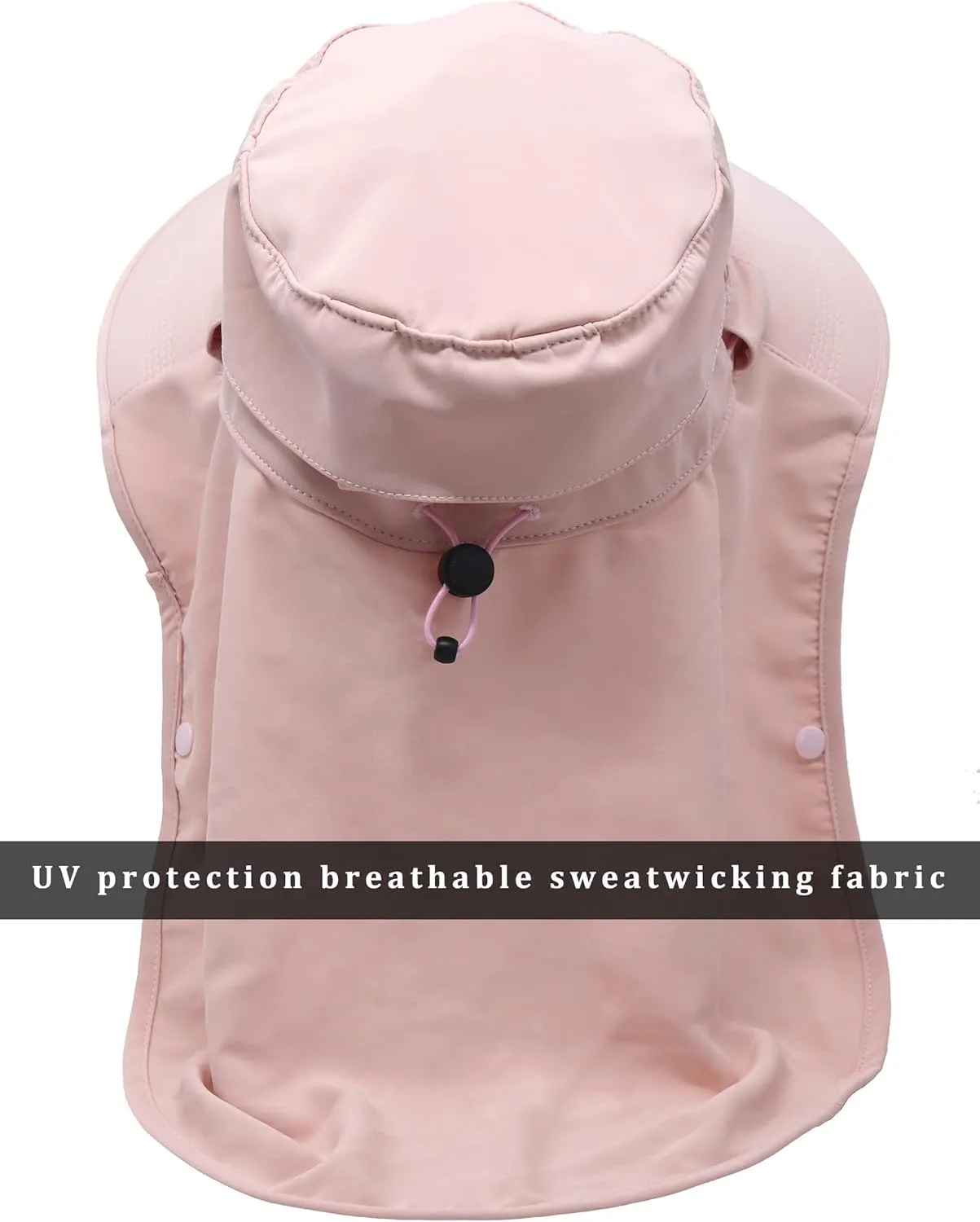 Unisex Wide Brim Hiking Sun Hat with Neck Flap and Face Cover