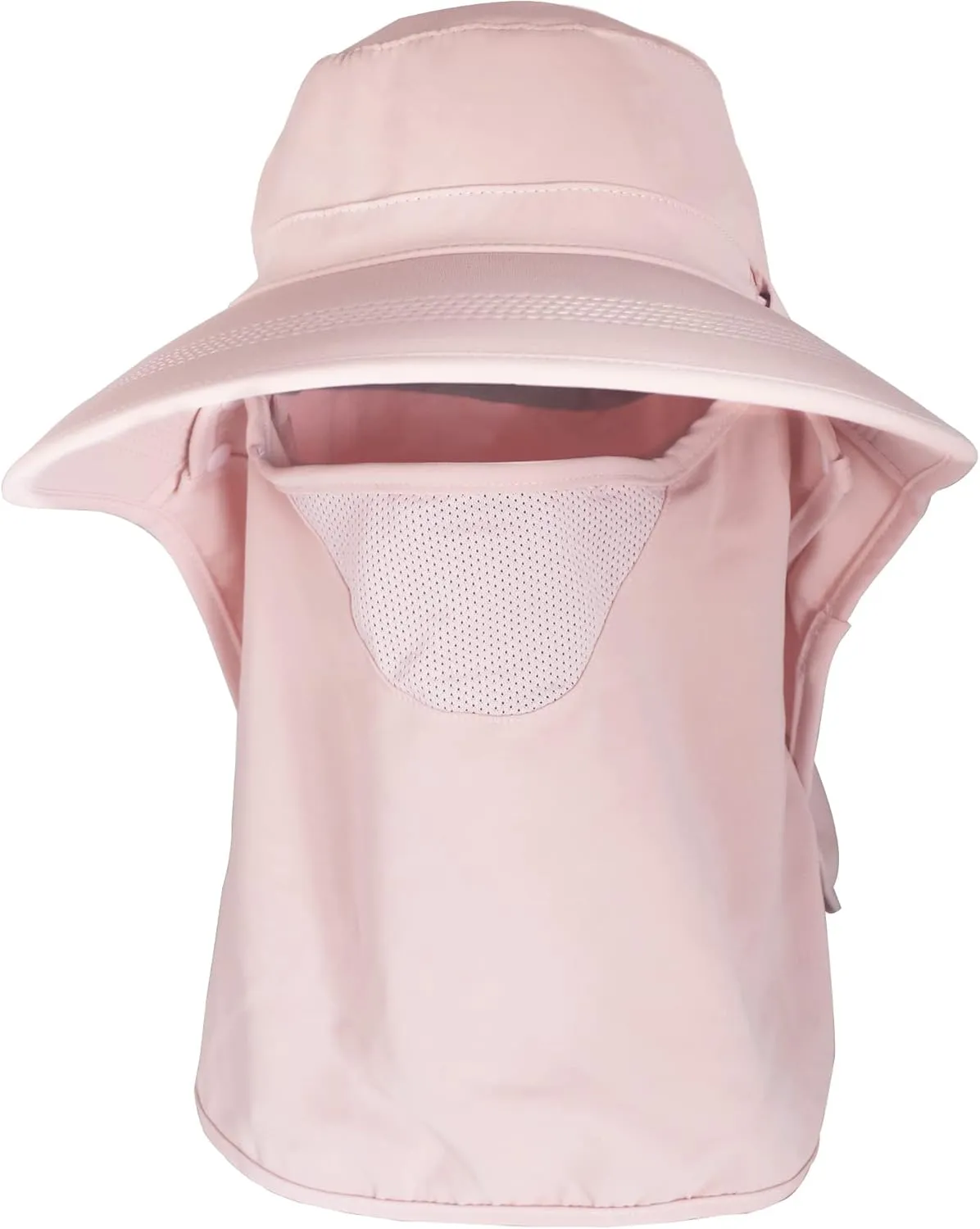 Unisex Wide Brim Hiking Sun Hat with Neck Flap and Face Cover